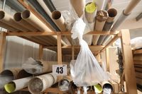Lot 43 - CONTENTS OF TOP 4 PIGEON HOLES OF RACK OF CARDBOARD TUBES & CONTENTS OF ROLLS OF BLIND MATERIAL (VAT applicable)