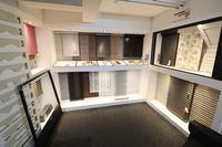 Lot 74 - CONTENTS OF 3 SIDES OF U SHAPED DISPLAY OF TRIMS, VENETIAN BLINDS, COLOURS, GREY VENETIAN BLINDS & SLIDING FLY SCREEN INC. ELECTRIC ROLLER BLINDS (VAT applicable)