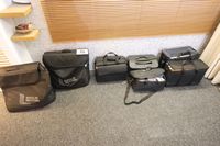Lot 75 - 7 BLACK BAGS & CONTENTS OF SAMPLE MATERIAL & HINGES (VAT applicable)
