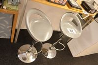 Lot 82 - PAIR OF CHROME BASED, GREY PLASTIC TOPPED, HEIGHT ADJUSTABLE BAR CHAIRS (VAT applicable)