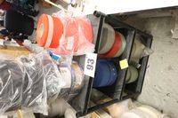 Lot 93 - BLACK PLASTIC RACK & CONTENTS OF VARIOUS VERTICAL BLIND TAPES (VAT applicable)