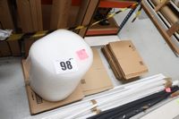 Lot 98 - QTY OF PACKAGING MATERIAL INC. 4 PILES OF FLAT PACK BOXES ON TOP OF RACK & 1 ROLLOF BUBBLEWRAP (VAT applicable)
