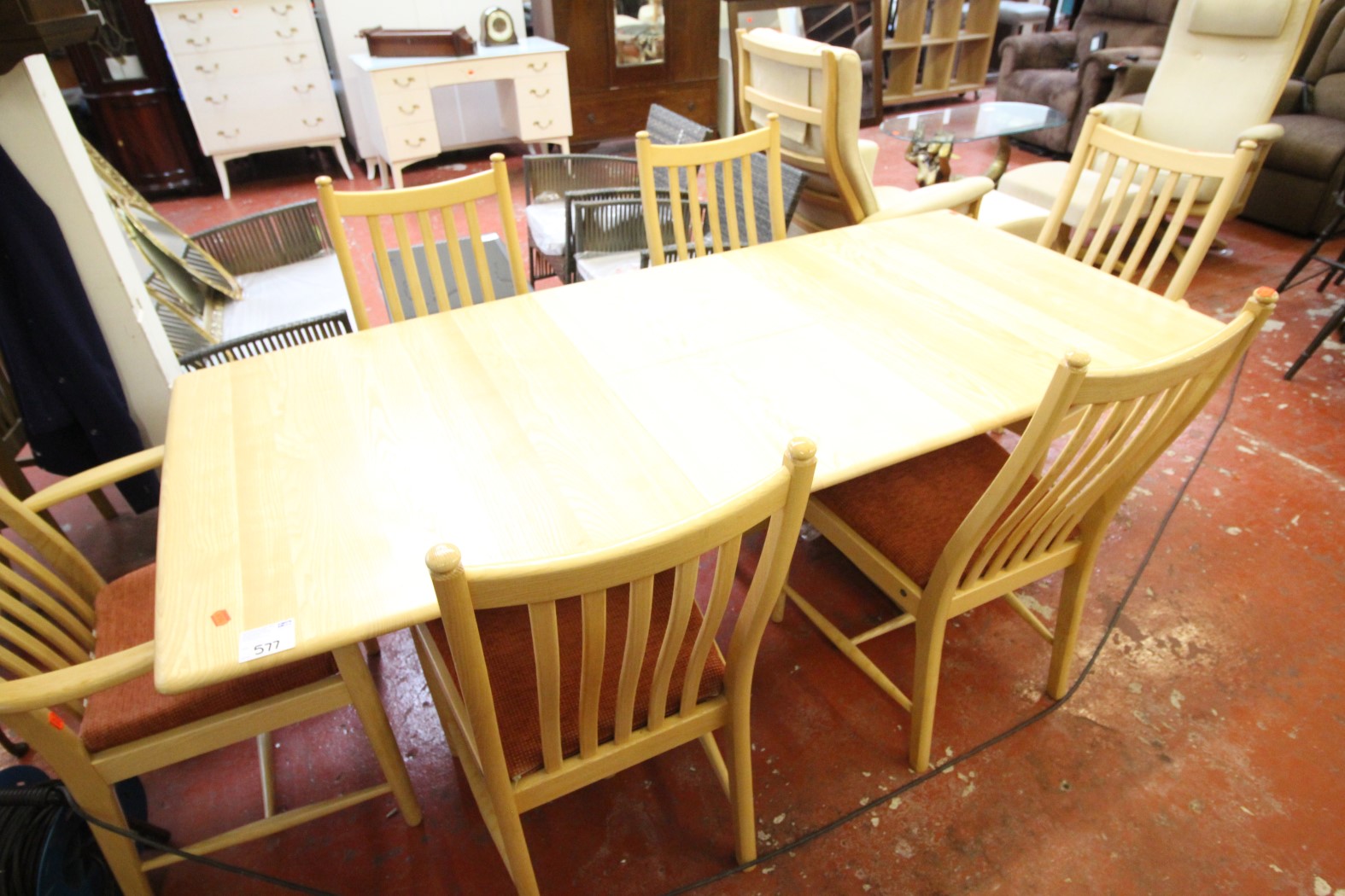 ERCOL TABLE AND CHAIRS £250