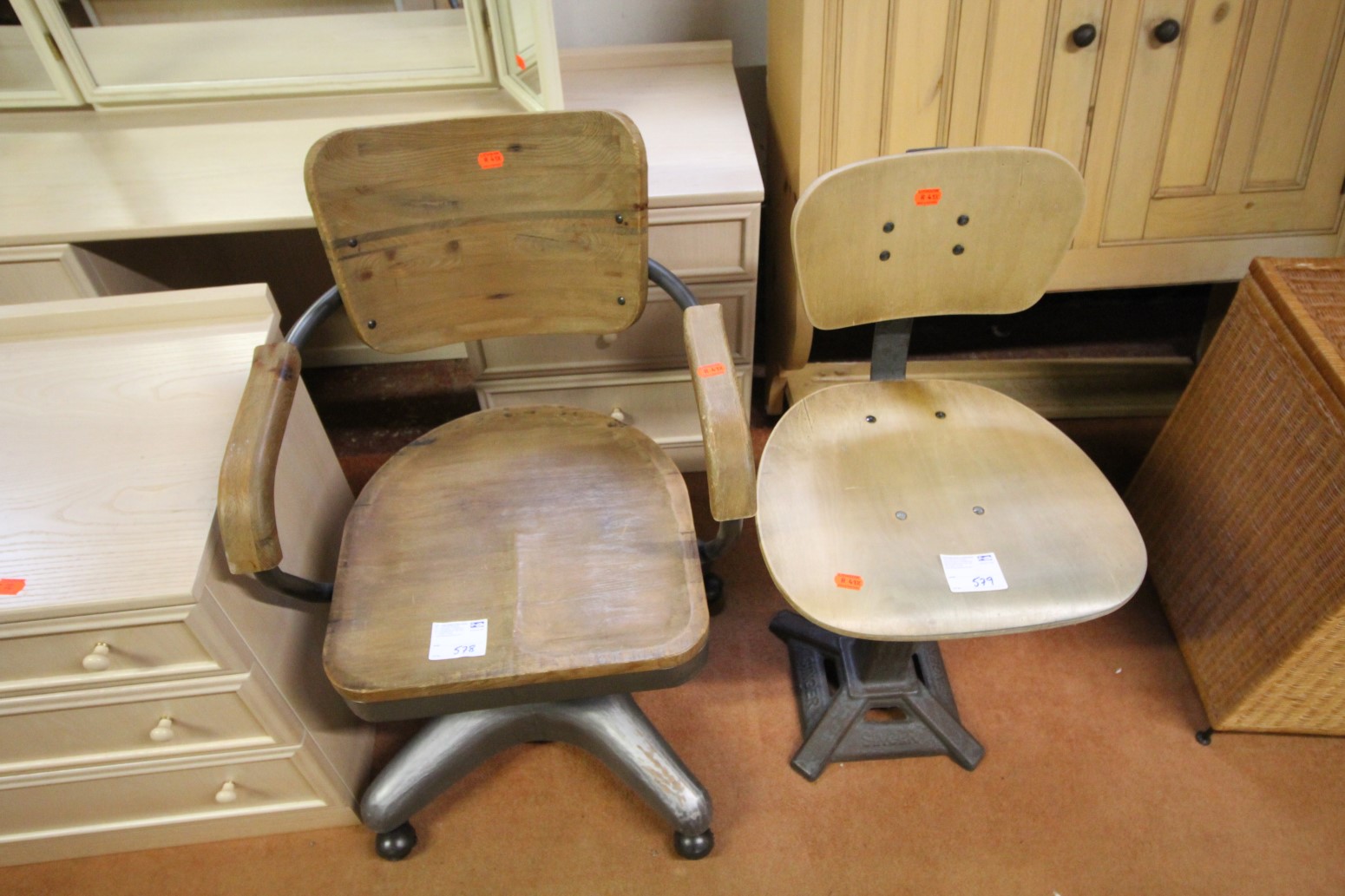 industrial chairs £65 and £130