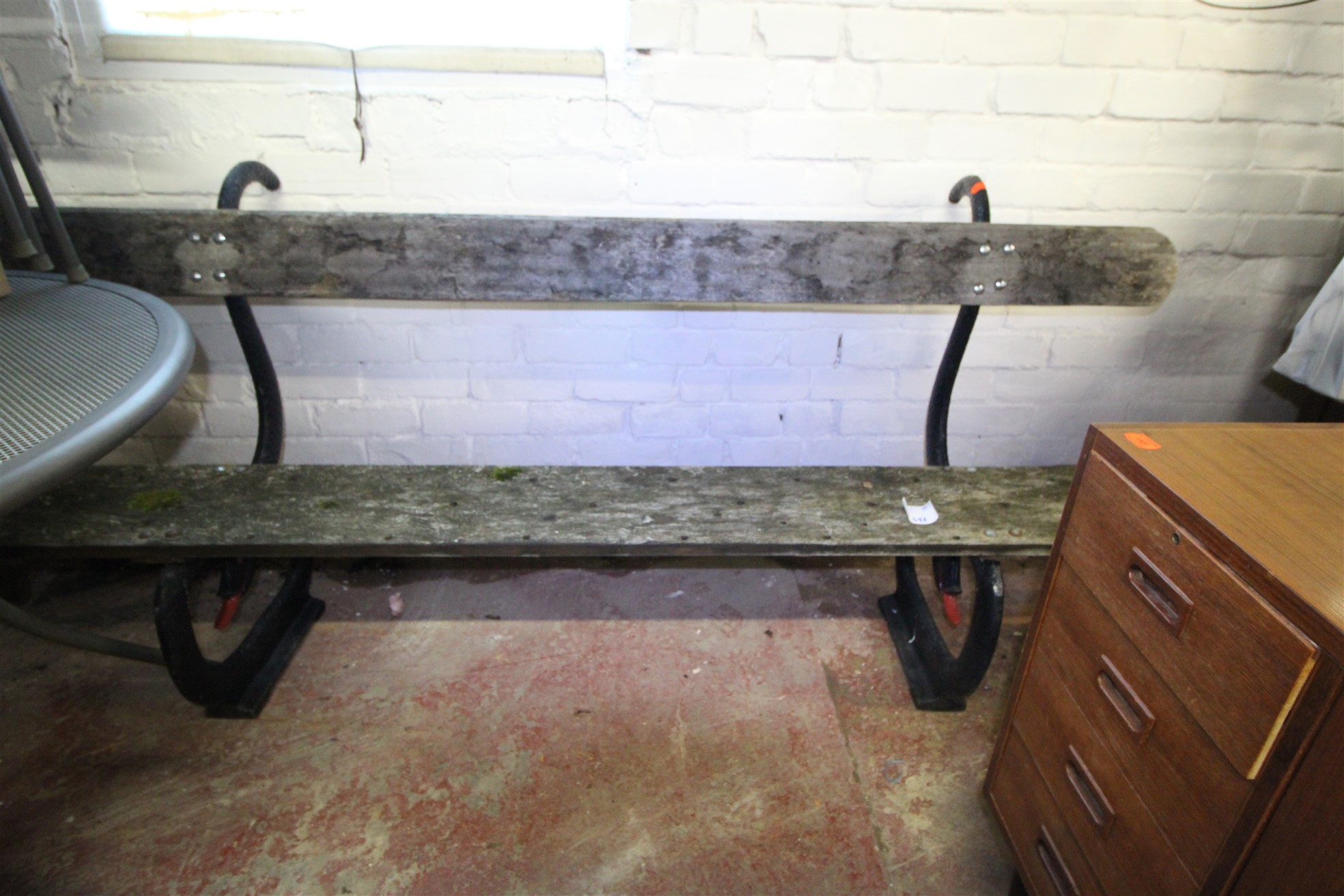 Lot 486 - Bench with Cast Iron Dragon Base - £190