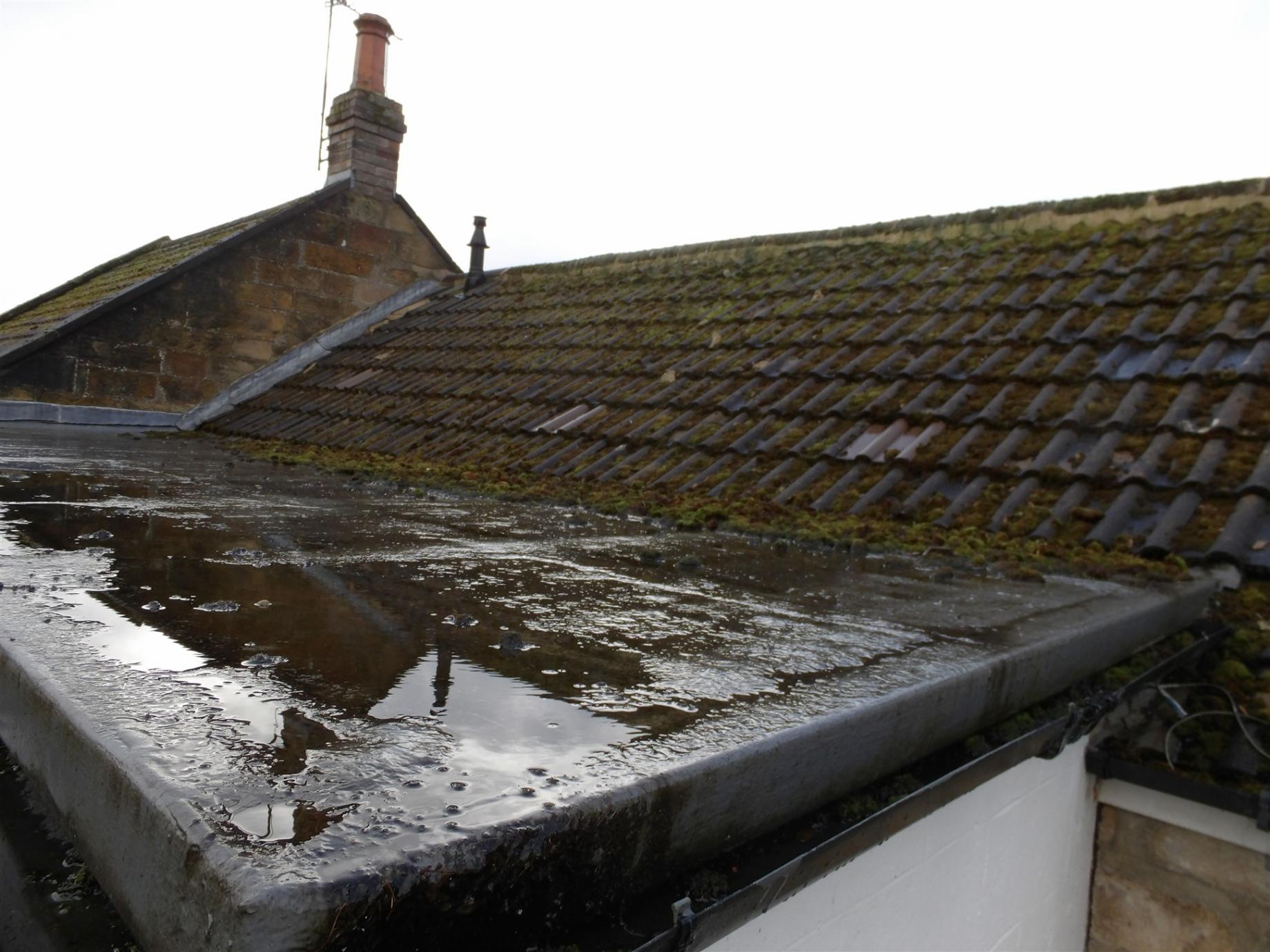 Standing water on a flat roof will enhance its deterioration and shorten its life.