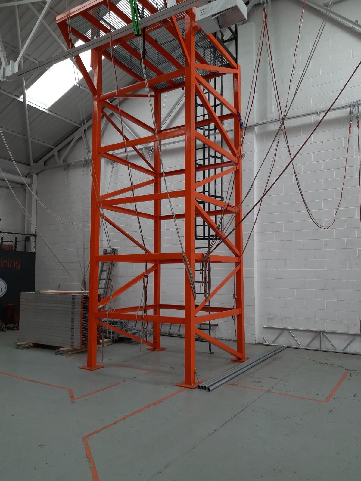 Steel scaffold tower inside a building which was used for rope access training  was valued and then sold as part of an insolvency case. 